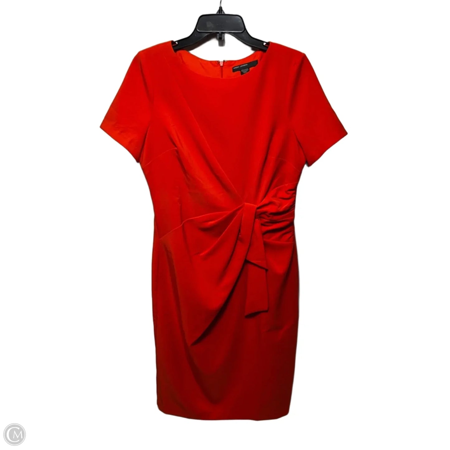 Cassidy Twist Front Above The Knee Dress By Maggy London In Red Clay, Size: 10