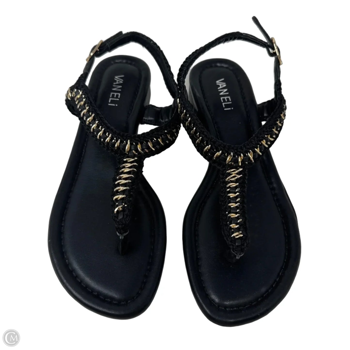 T Strap Sandals Flats By Vaneli In Black, Size: 7