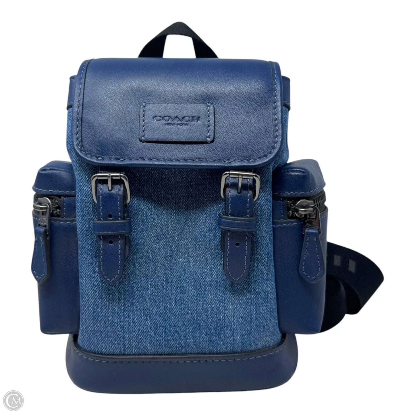 Sprint Denim Sling Bag Designer By Coach, Size: Small