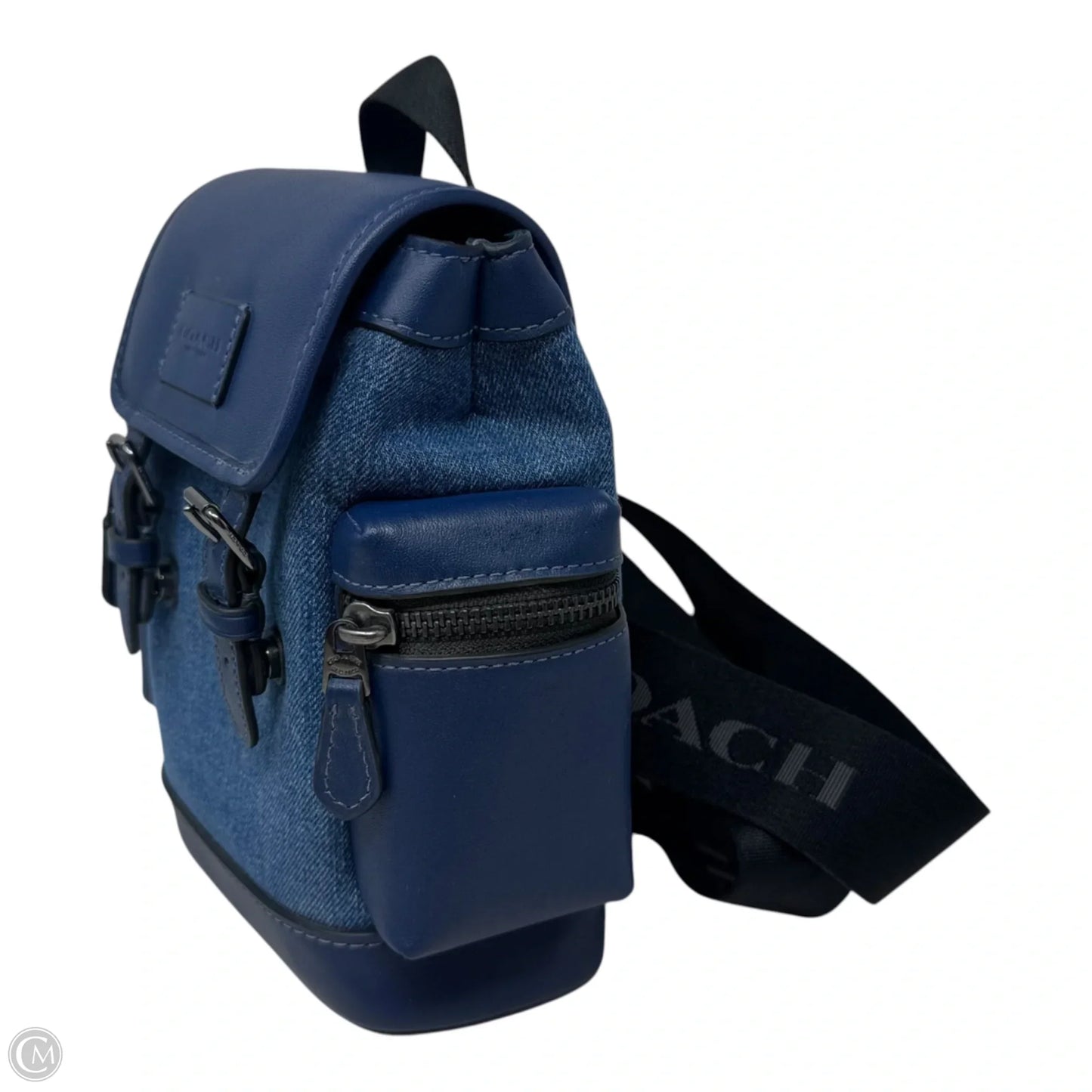 Sprint Denim Sling Bag Designer By Coach, Size: Small