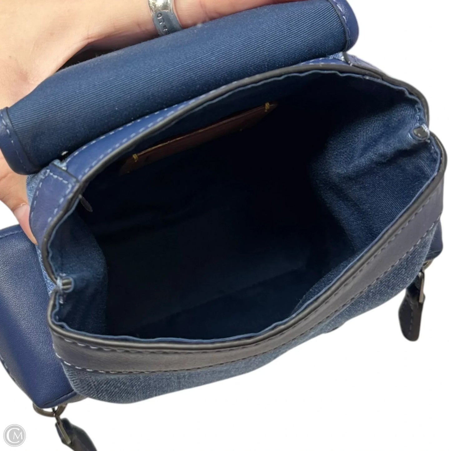 Sprint Denim Sling Bag Designer By Coach, Size: Small