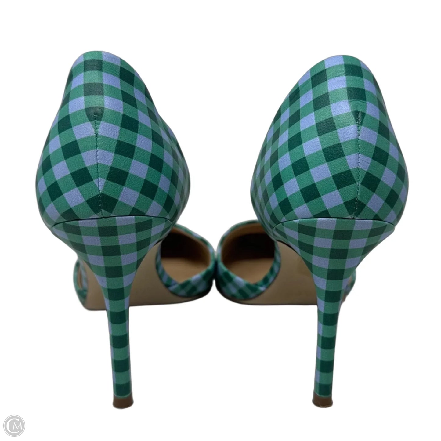 Elsie Gingham D’Orsay Shoes Heels Stiletto By J. Crew In Blue & Green, Size: 8