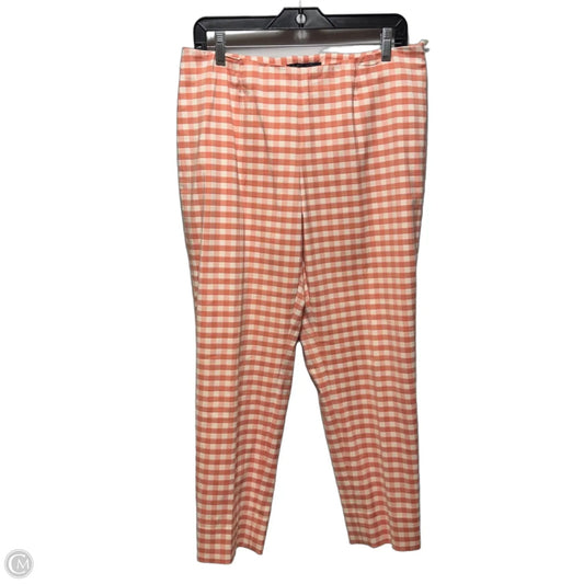 Pants Cropped By Brooks Brothers In Orange & White, Size: 8