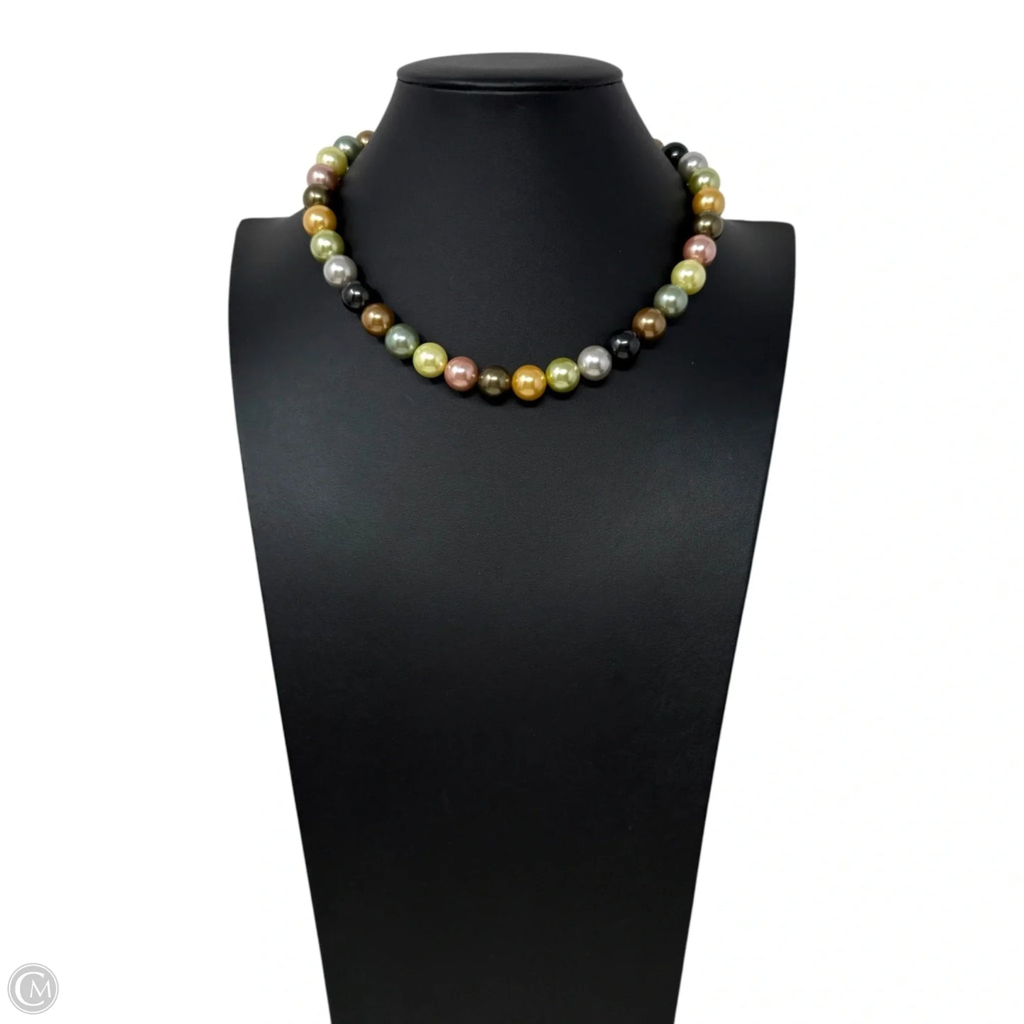 Multicolor Faux Pearl Necklace With Sterling Clasp
