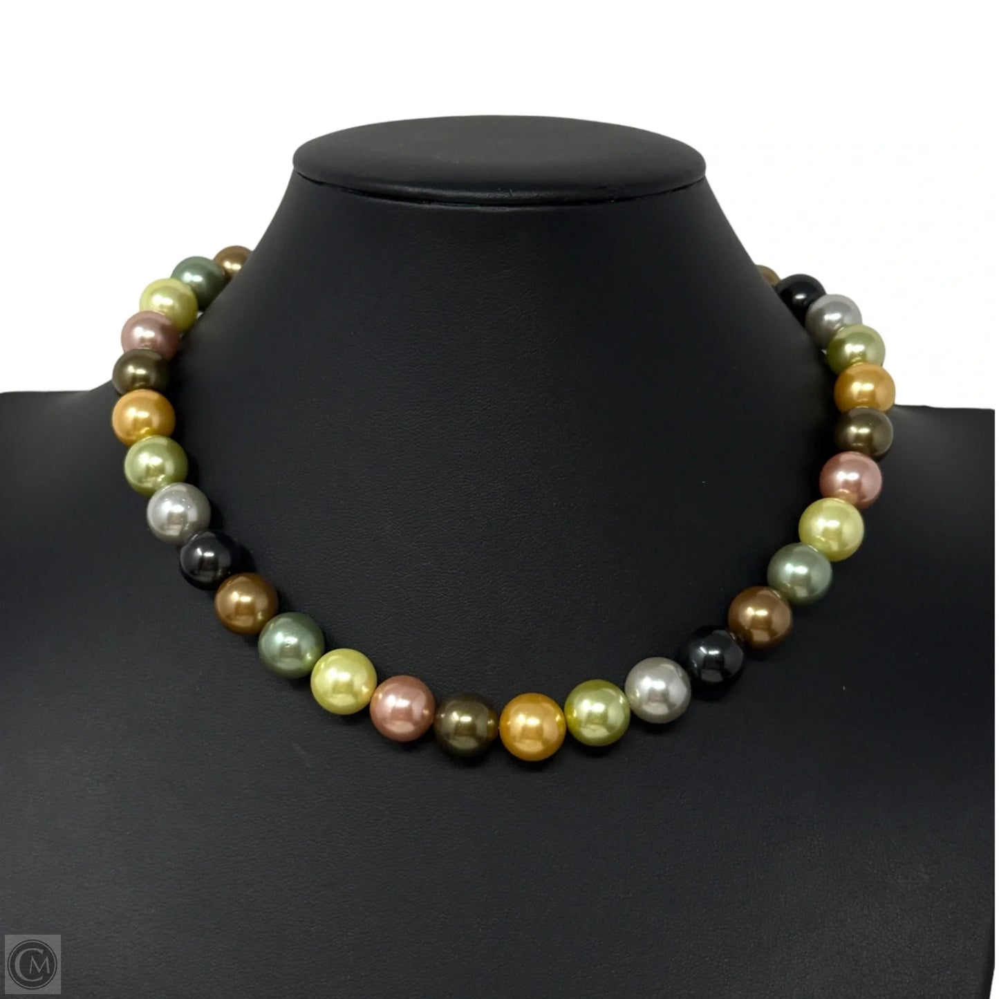 Multicolor Faux Pearl Necklace With Sterling Clasp