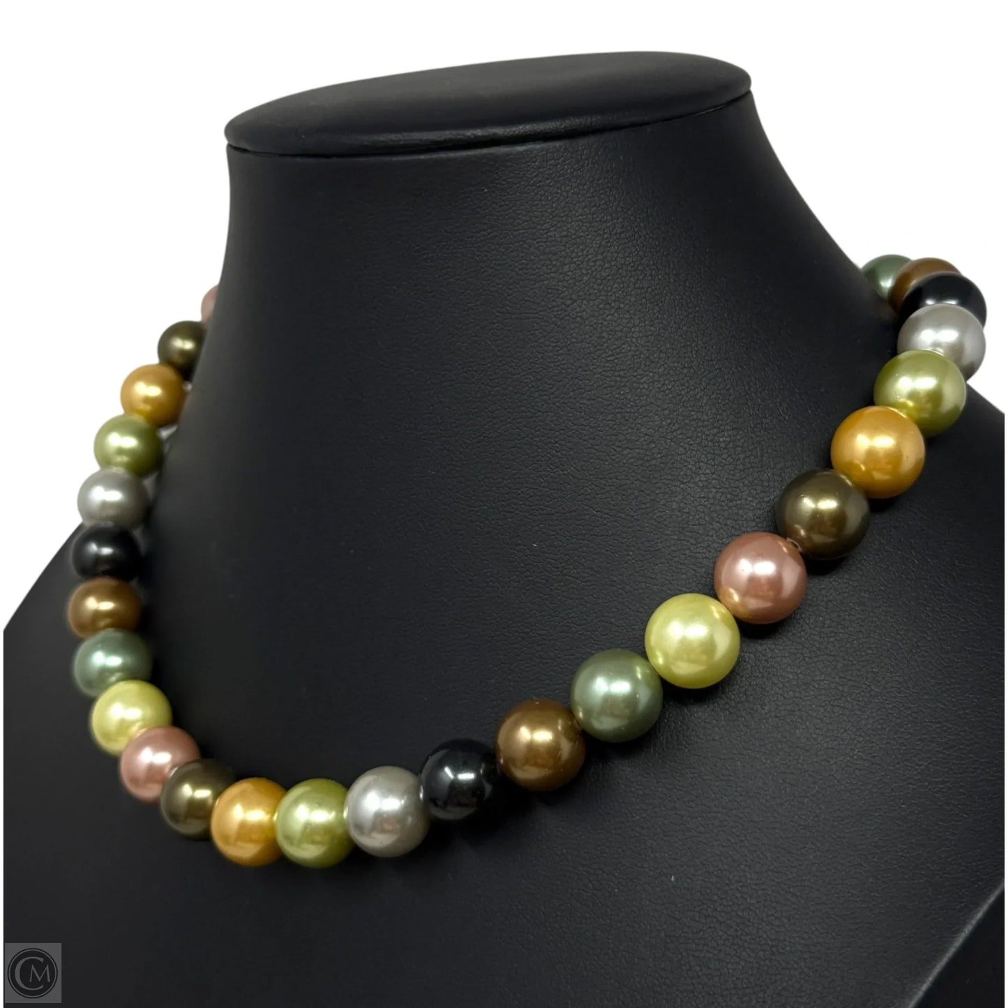 Multicolor Faux Pearl Necklace With Sterling Clasp