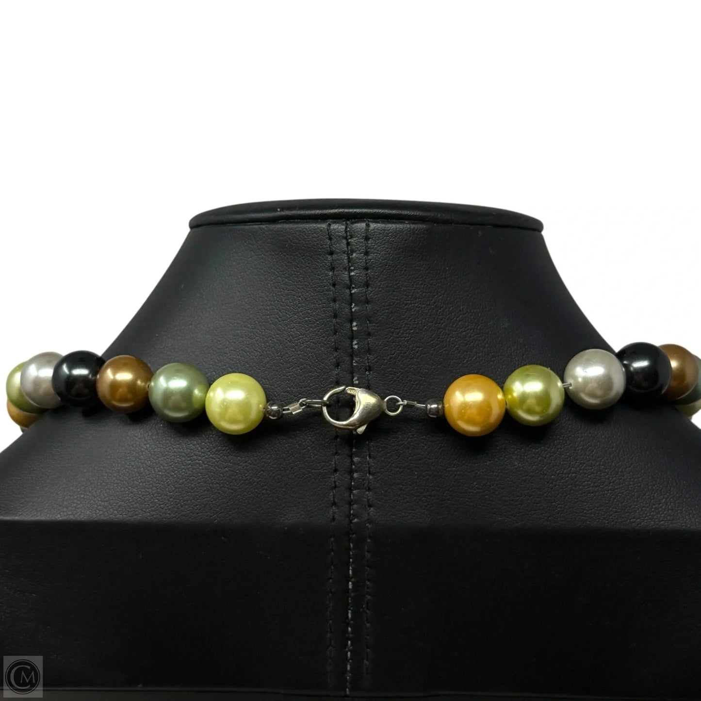 Multicolor Faux Pearl Necklace With Sterling Clasp