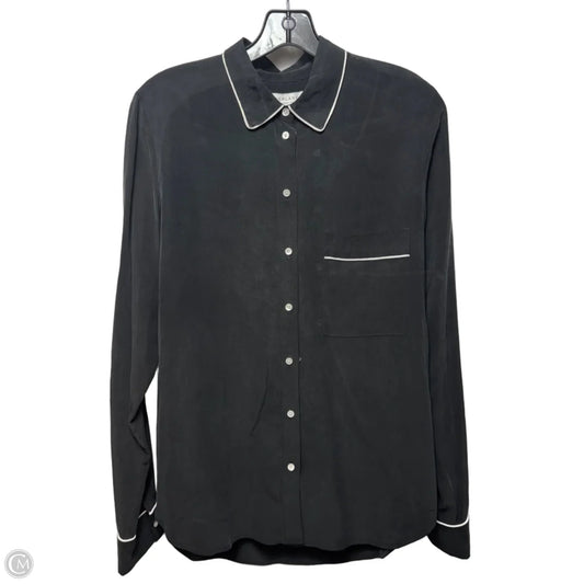 Silk Top Long Sleeve By Everlane In Black & White, Size: 6