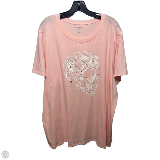 Skull Top Short Sleeve By Torrid In Peach, Size: 3x