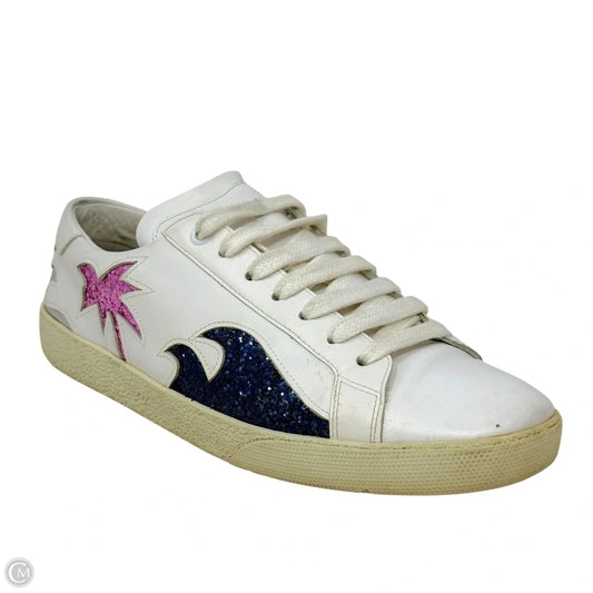 Court Classic Sea, Sex & Sun Sneakers Luxury Designer By Yves Saint Laurent In Tropical Print, Size: 9