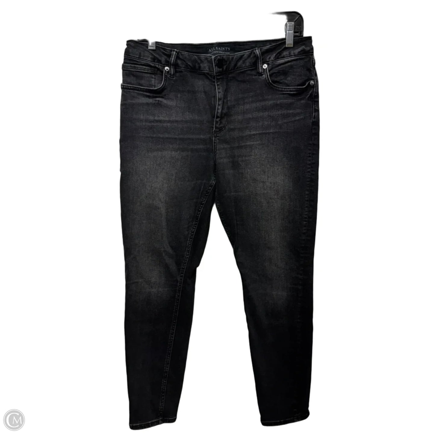 Miller Skinny Jeans Designer By All Saints In Grey, Size: 14/32