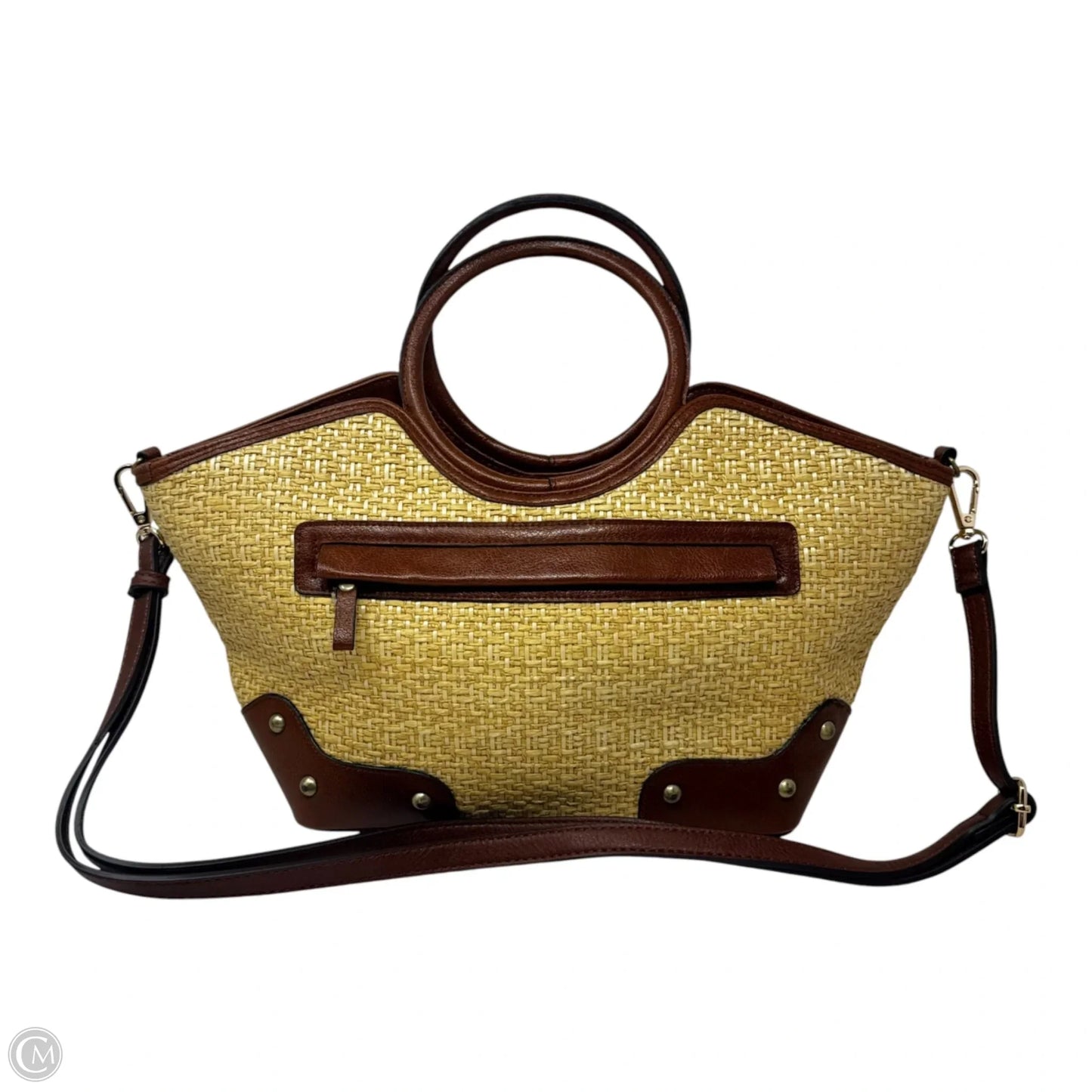 Woven Satchel Handbag By Bueno, Size: Medium