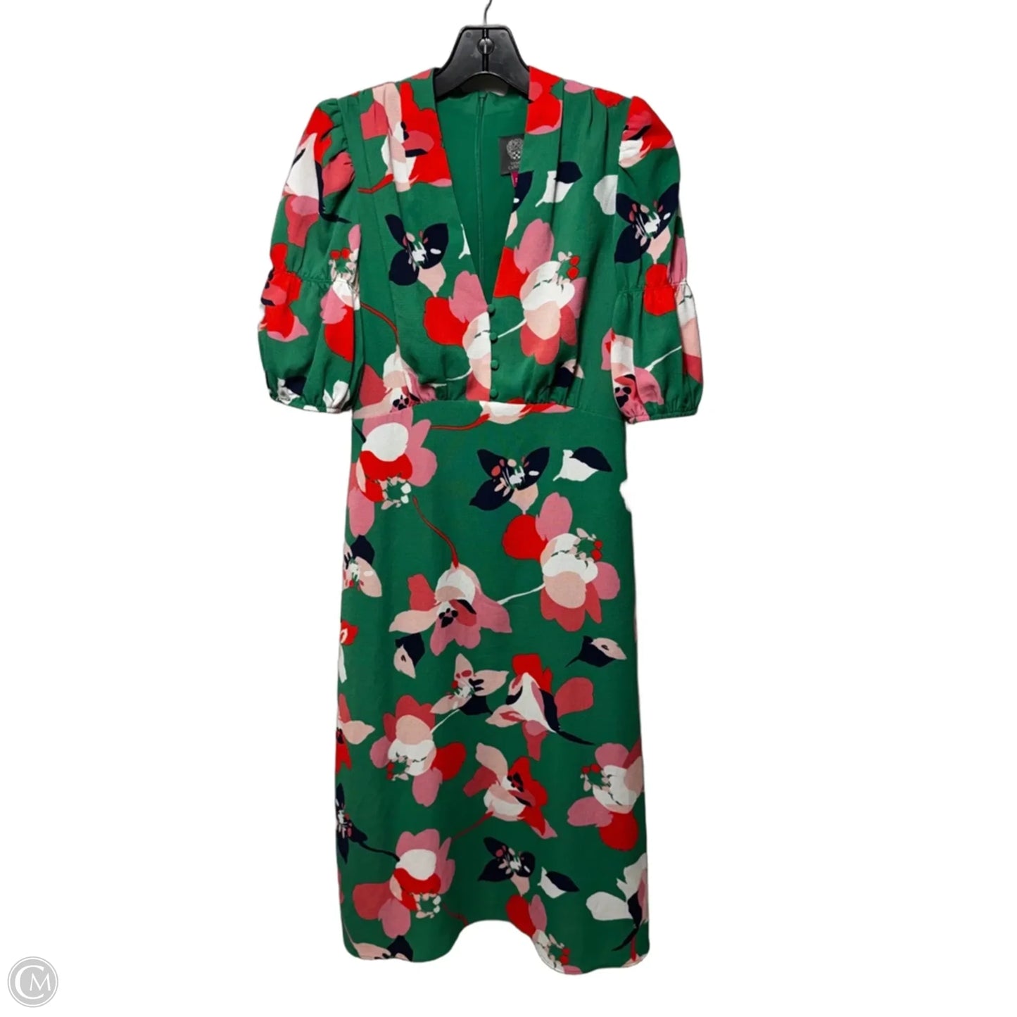 Pebble Crepe Midi Dress By Vince Camuto In Floral Print, Size: 4