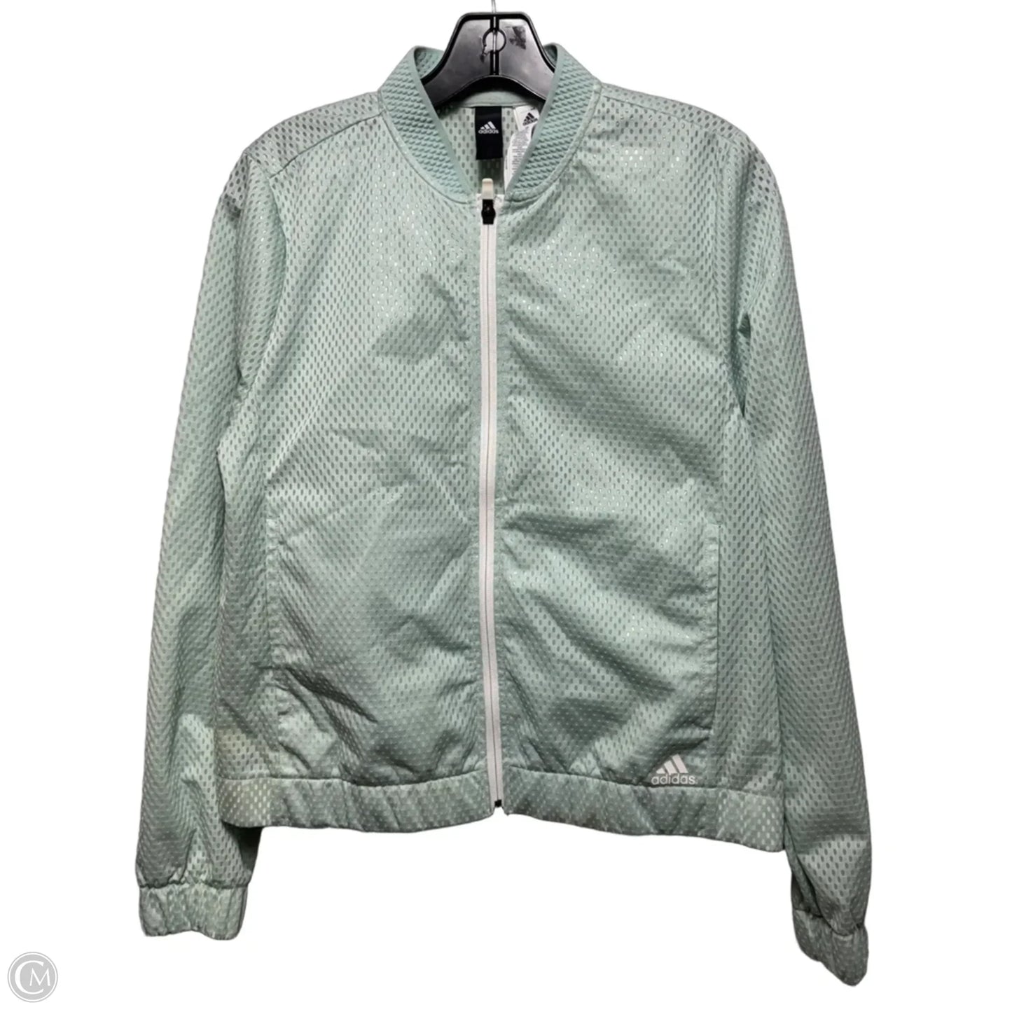 Athletic Jacket By Adidas In Green, Size: S