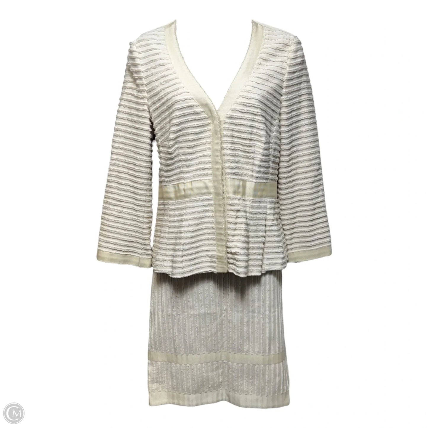 Blazer & Skirt 2 Piece Set By Rena Lange In Cream, Size: 6