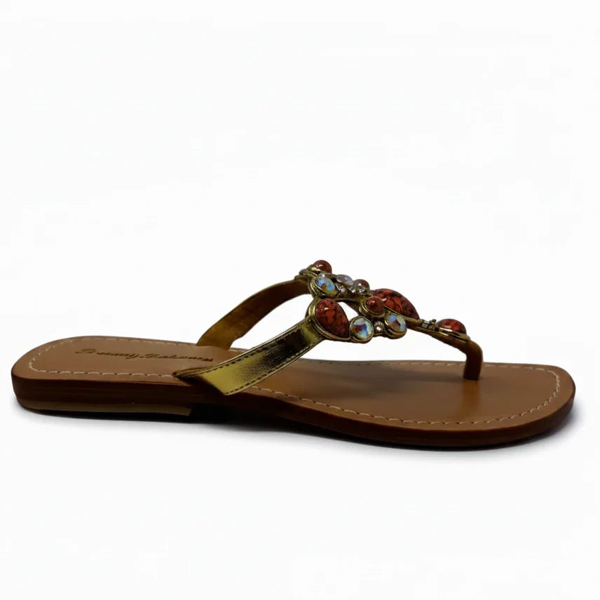 Sandals Flats By Tommy Bahama In Orange & Tan, Size: 9