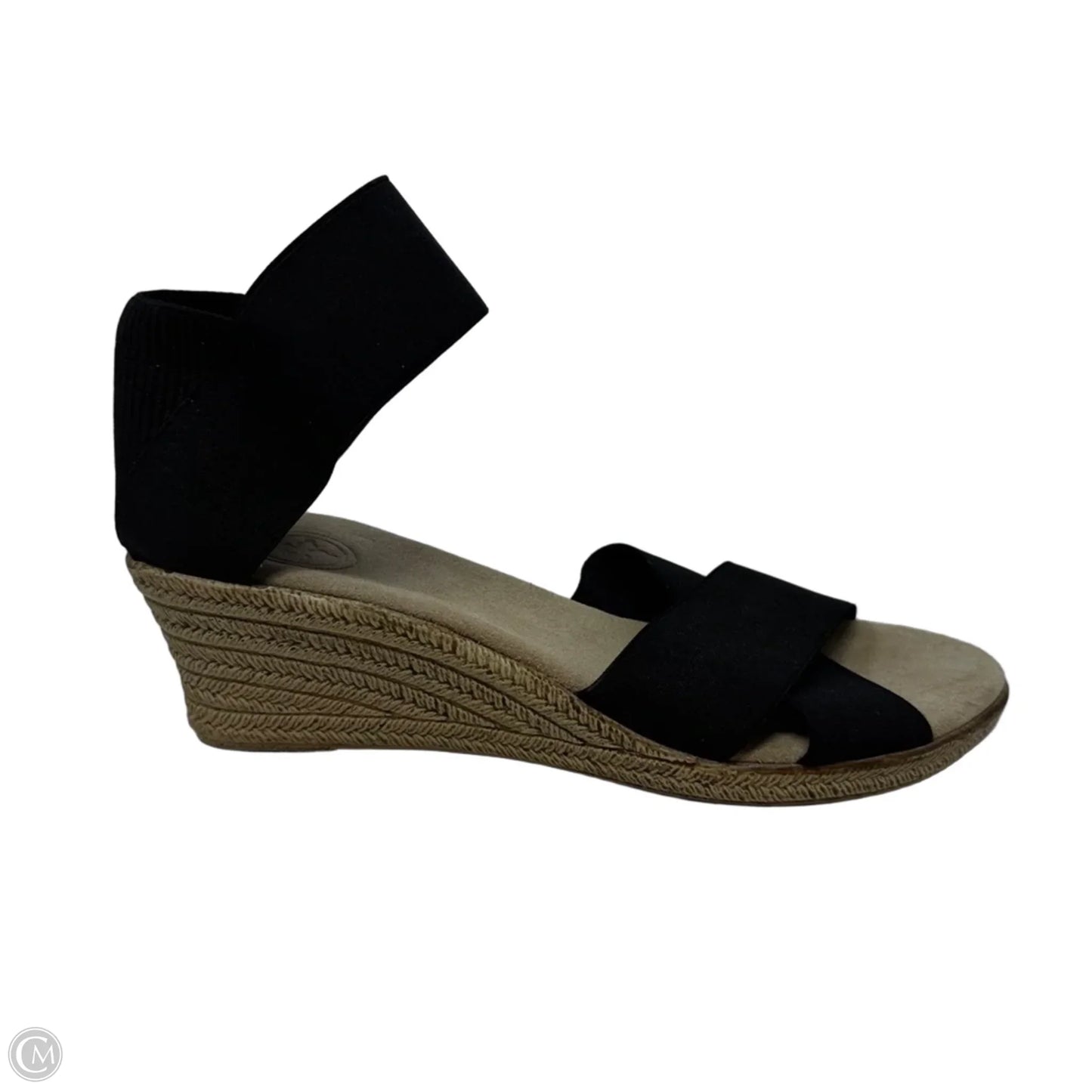 Cannon Core Espadrille Wedge Sandal By Charleston Shoe Co In Black & Tan, Size: 9