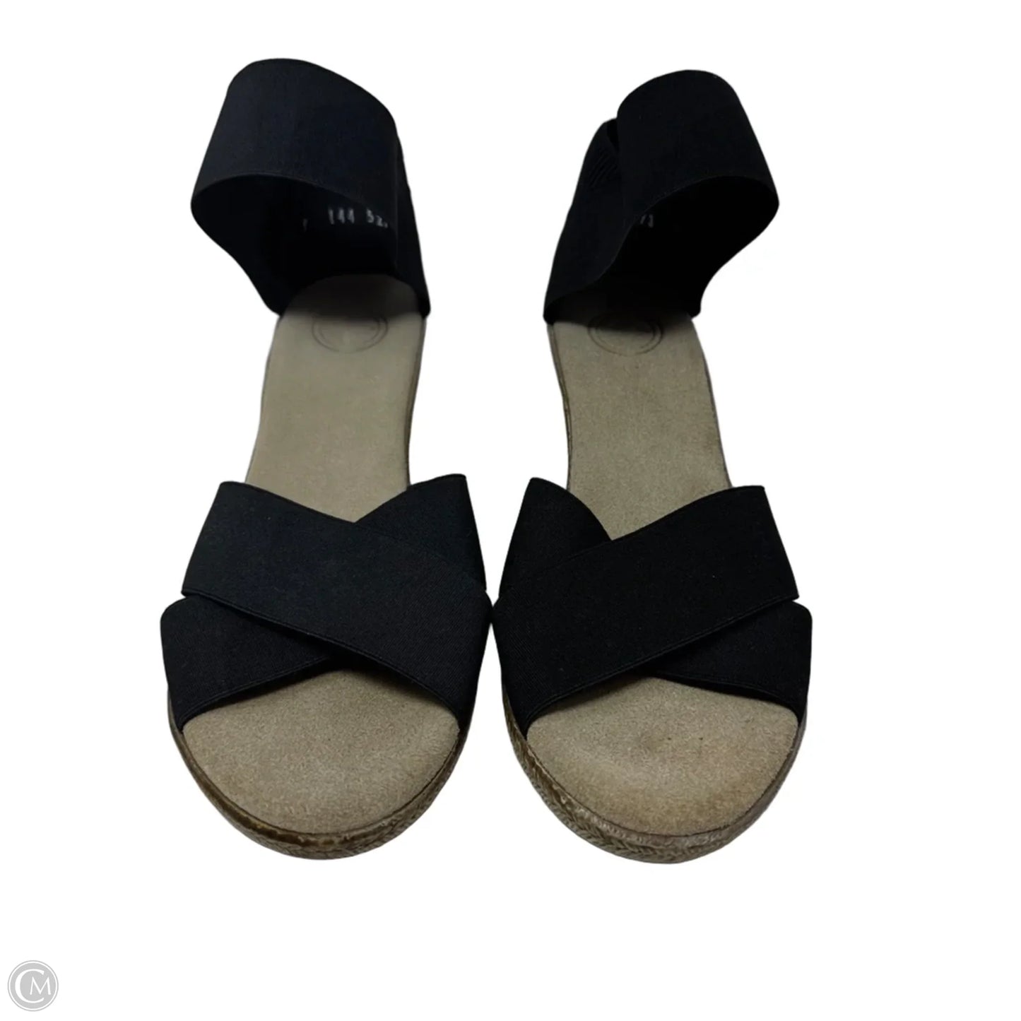 Cannon Core Espadrille Wedge Sandal By Charleston Shoe Co In Black & Tan, Size: 9