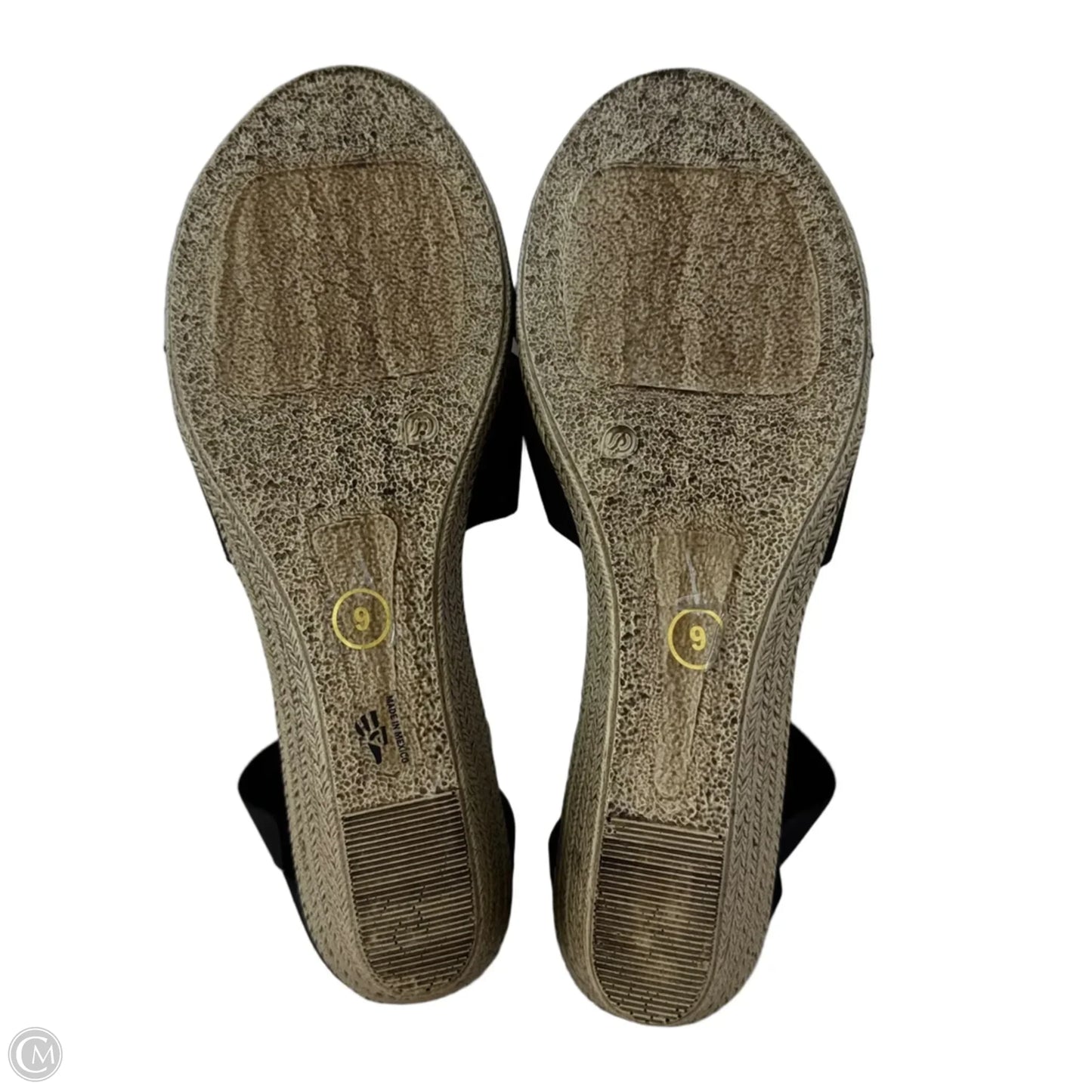 Cannon Core Espadrille Wedge Sandal By Charleston Shoe Co In Black & Tan, Size: 9