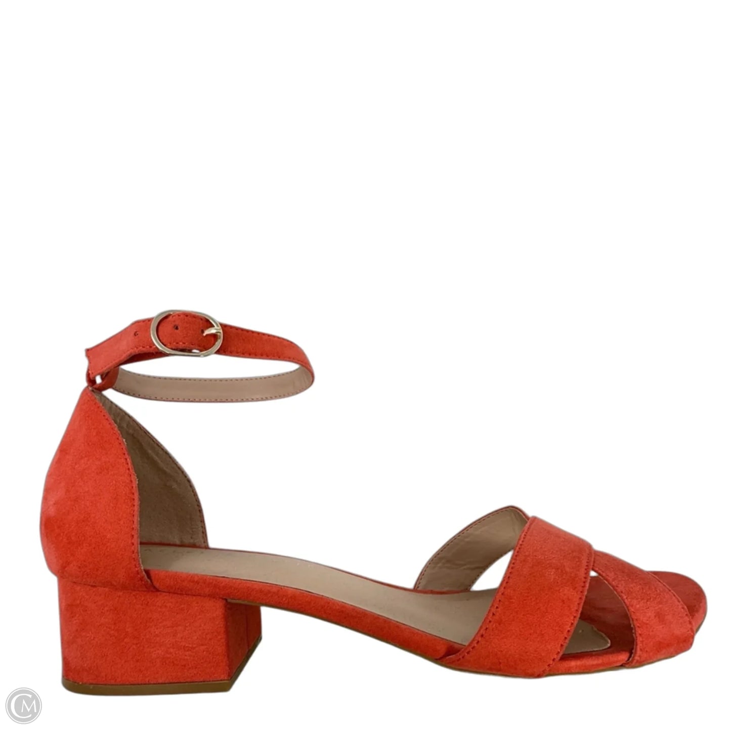Rosetta Block Heel Sandals By Kelly And Katie In Orange, Size: 9