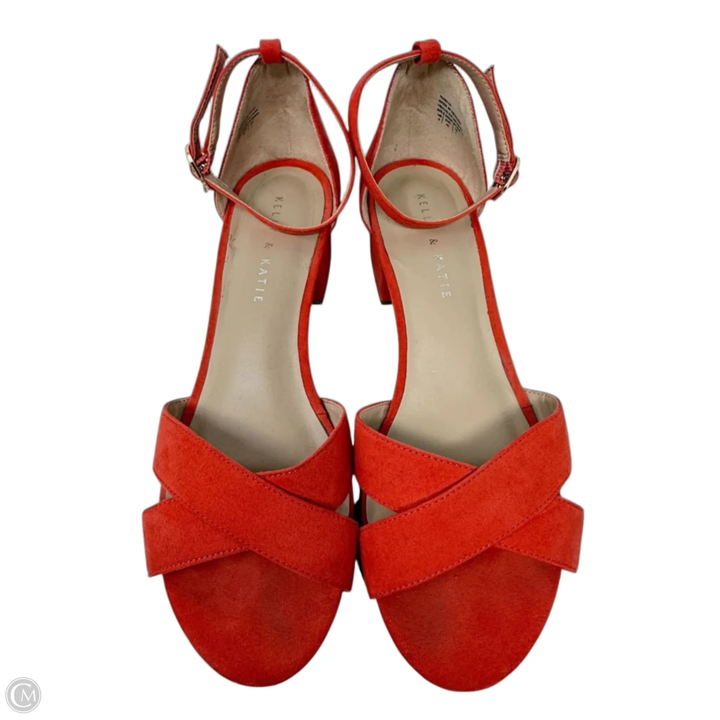 Rosetta Block Heel Sandals By Kelly And Katie In Orange, Size: 9