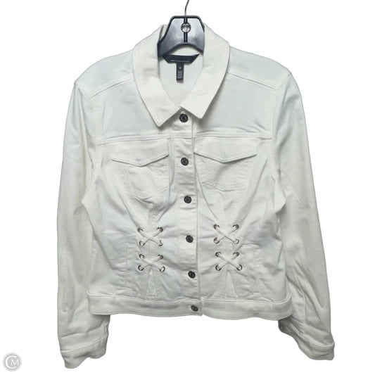 Jacket Denim By White House Black Market In White, Size: M