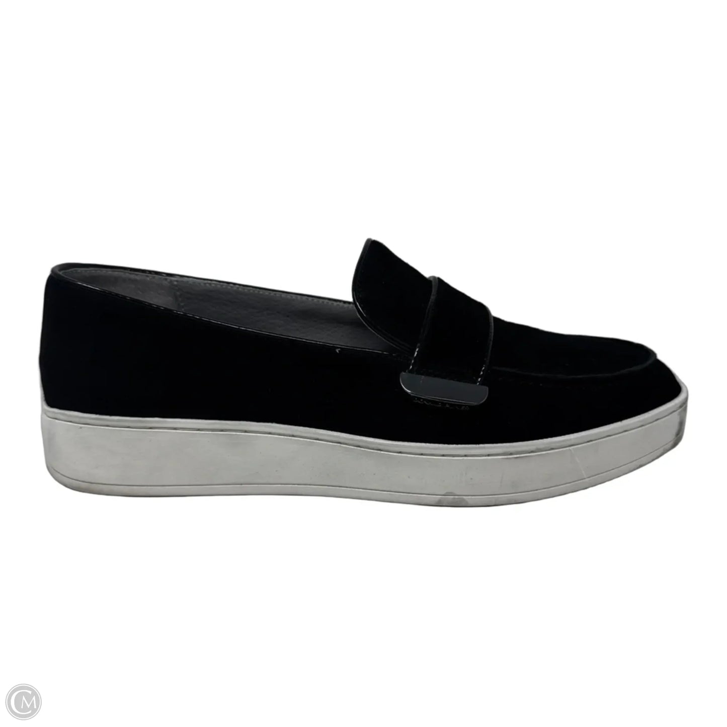 Suede Loafers Shoes Flats By Donald Pliner In Black, Size: 7