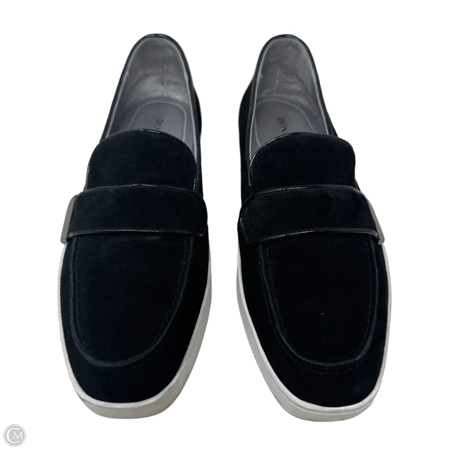 Suede Loafers Shoes Flats By Donald Pliner In Black, Size: 7