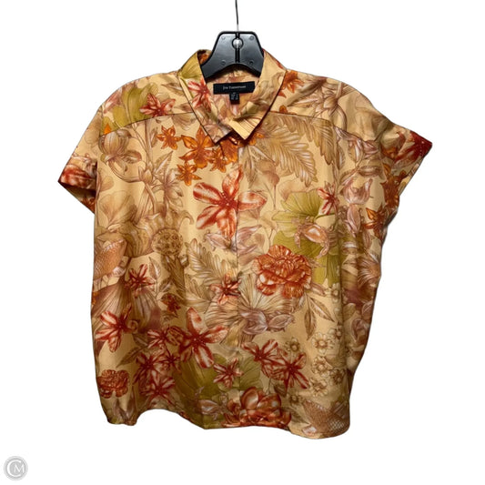 Silk Top Sleeveless By Jim Thompson In Orange & Red, Size: Xs