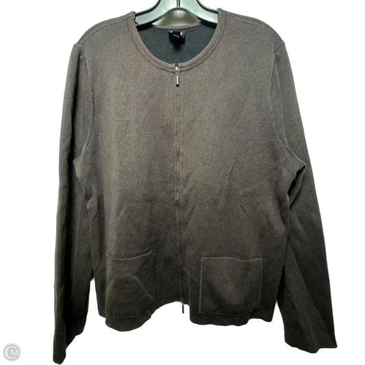 Sweater Cardigan By Eileen Fisher In Brown, Size: L