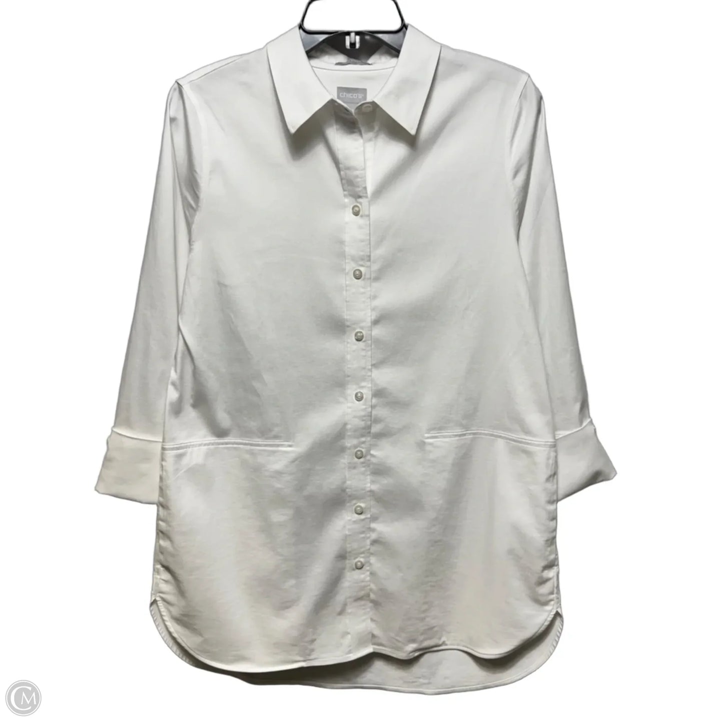 Tunic 3/4 Sleeve By Chicos In White, Size: 6