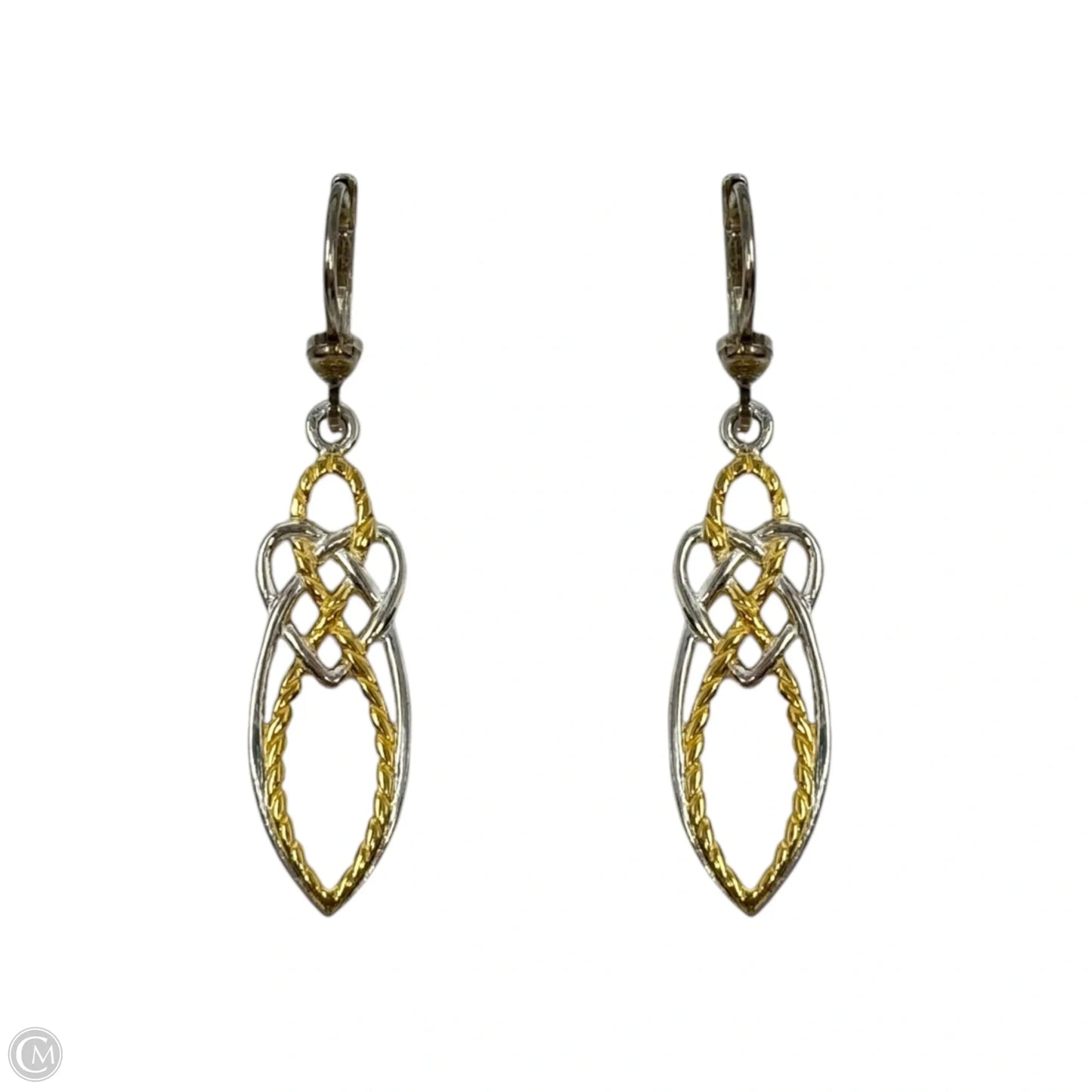 Irish Knot Two Tone Dangle Earrings