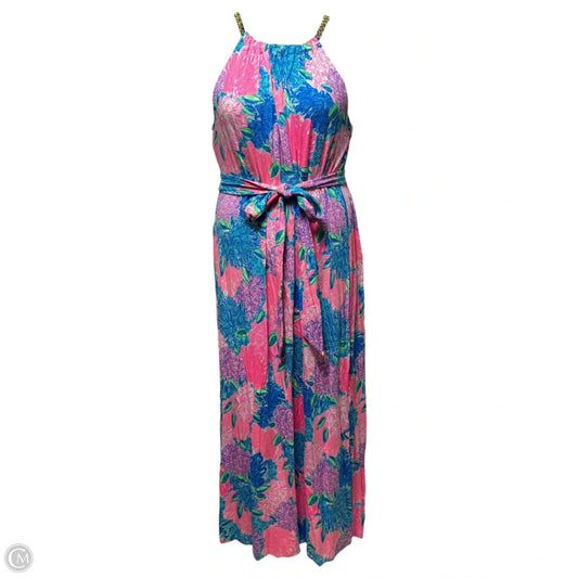 Bingham Midi Dress Designer By Lilly Pulitzer In Multi Beach House Blooms, Size: L