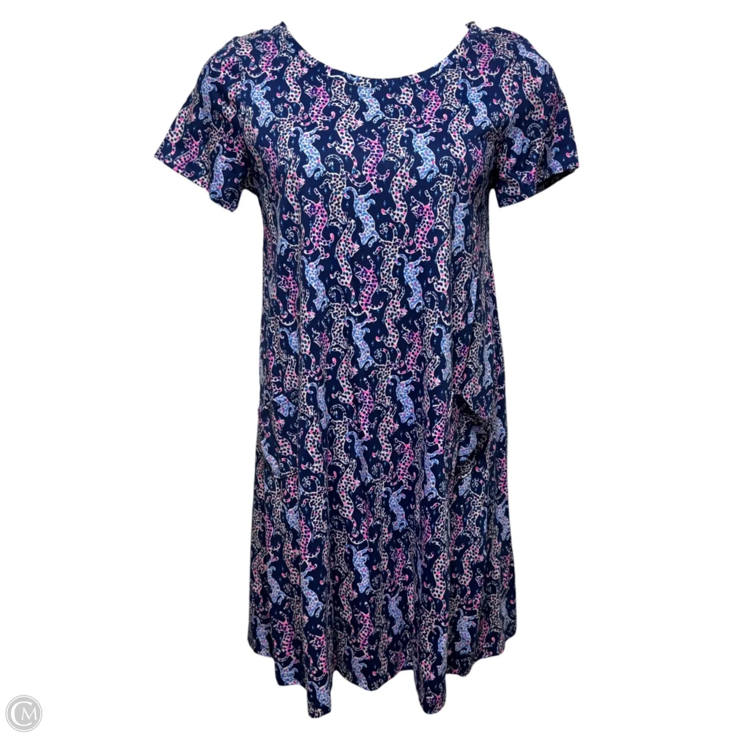 Cody Pocket Dress Designer By Lilly Pulitzer In Oyster Bay Navy On The Catwalk, Size: L