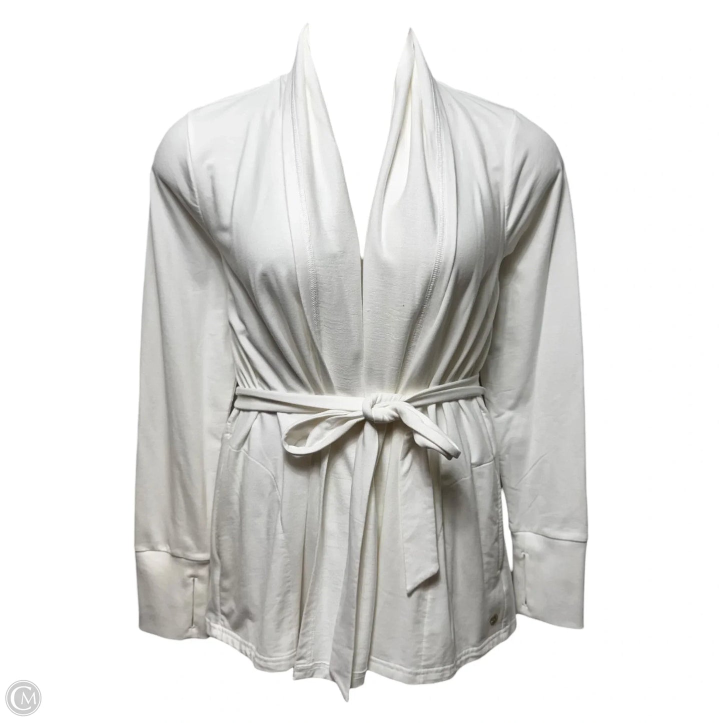 Caspian Wrap Sweater Cardigan Designer By Luxletic by Lilly Pulitzer In Resort White, Size: L