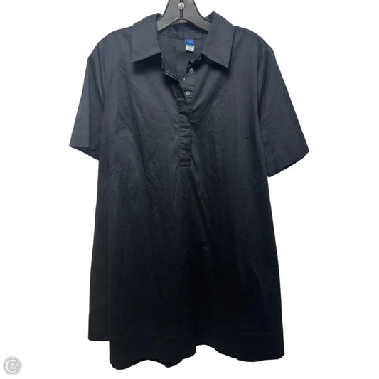 Shirt-Dress Casual Short By Old Navy In Black, Size: M