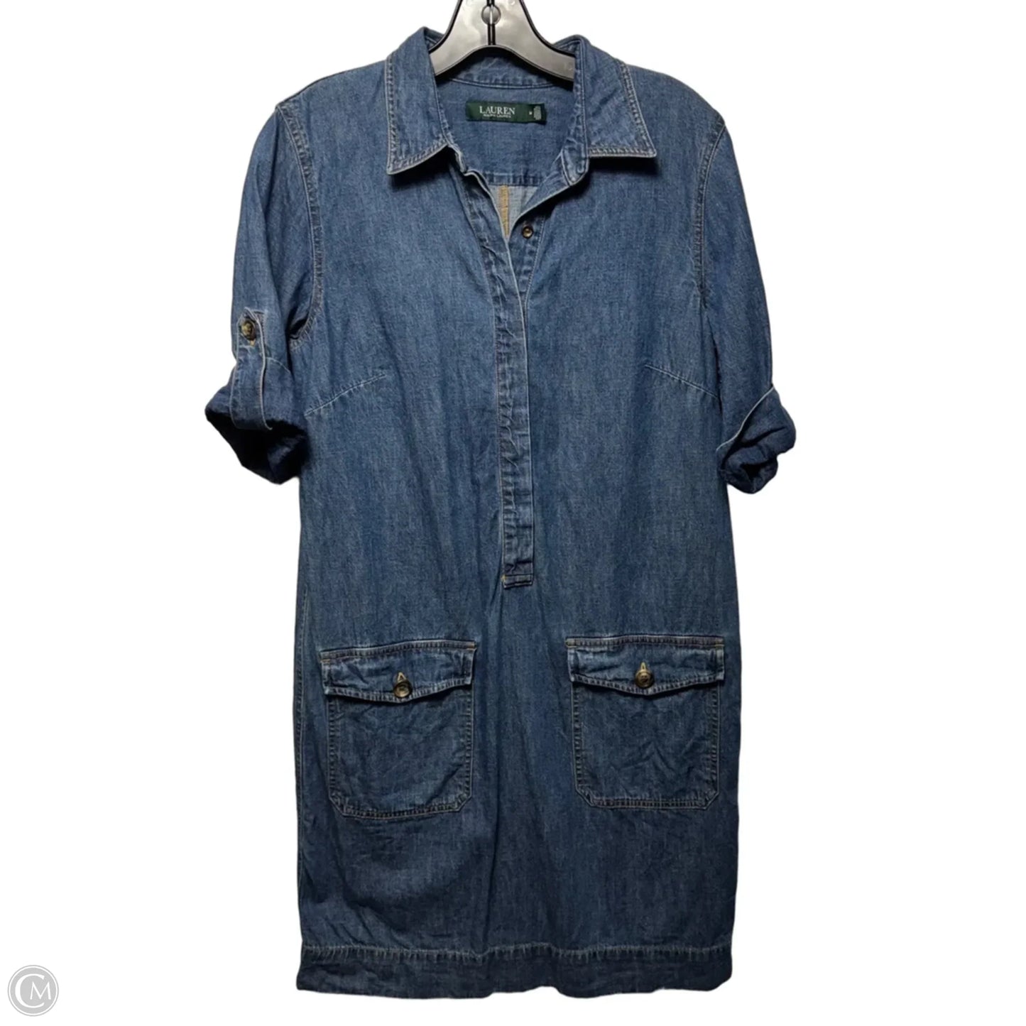 Denim Shift Dress By Lauren By Ralph Lauren In Blue Denim, Size: M
