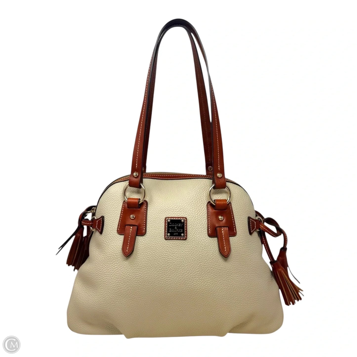Domed Florentine Leather Satchel Designer By Dooney And Bourke, Size: Large