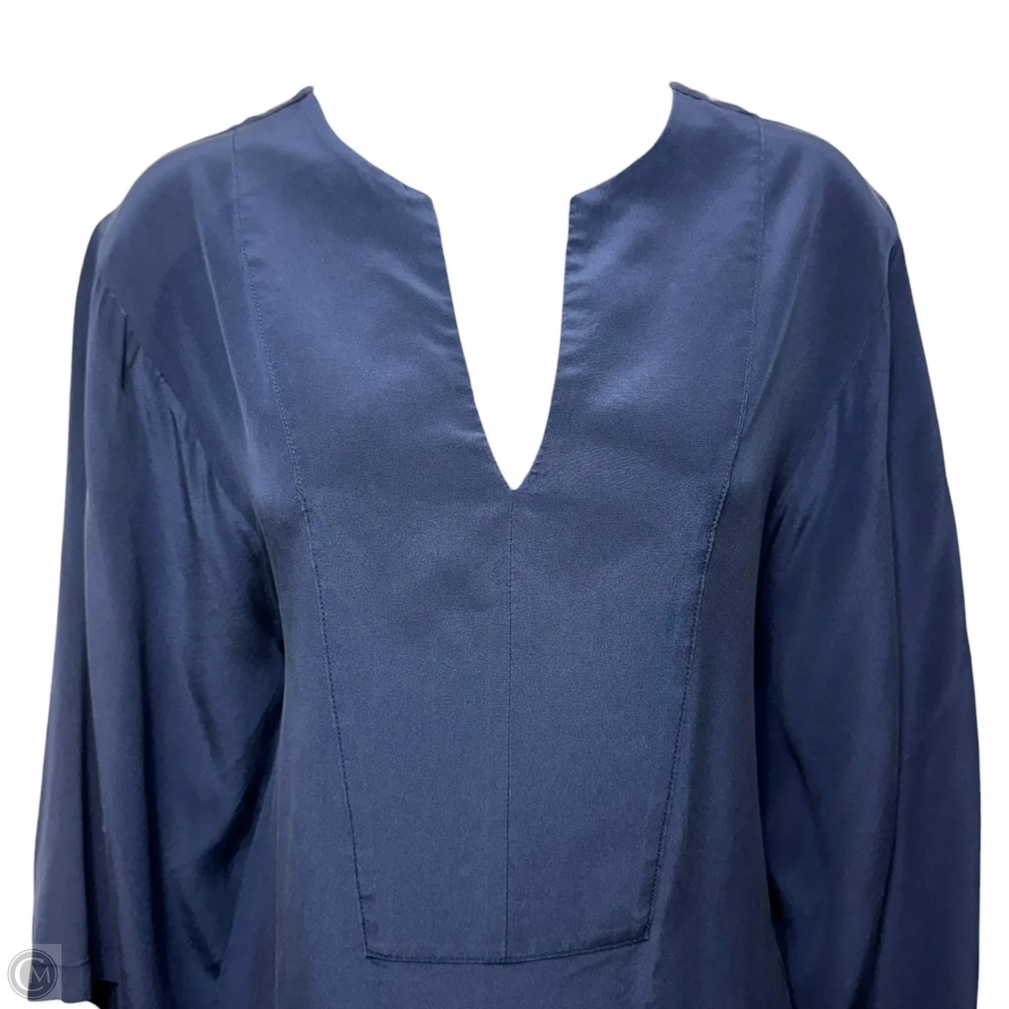Silk Caftan Dress Casual Maxi By Ocean + Main In Blue, Size: S/M