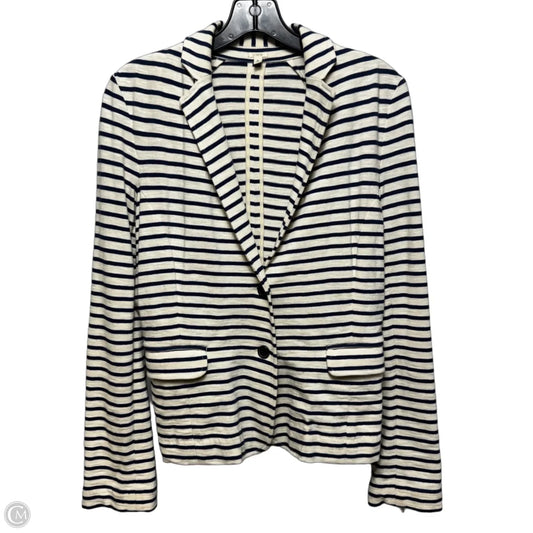 Cotton Knit Blazer By J. Crew In Striped Pattern, Size: S