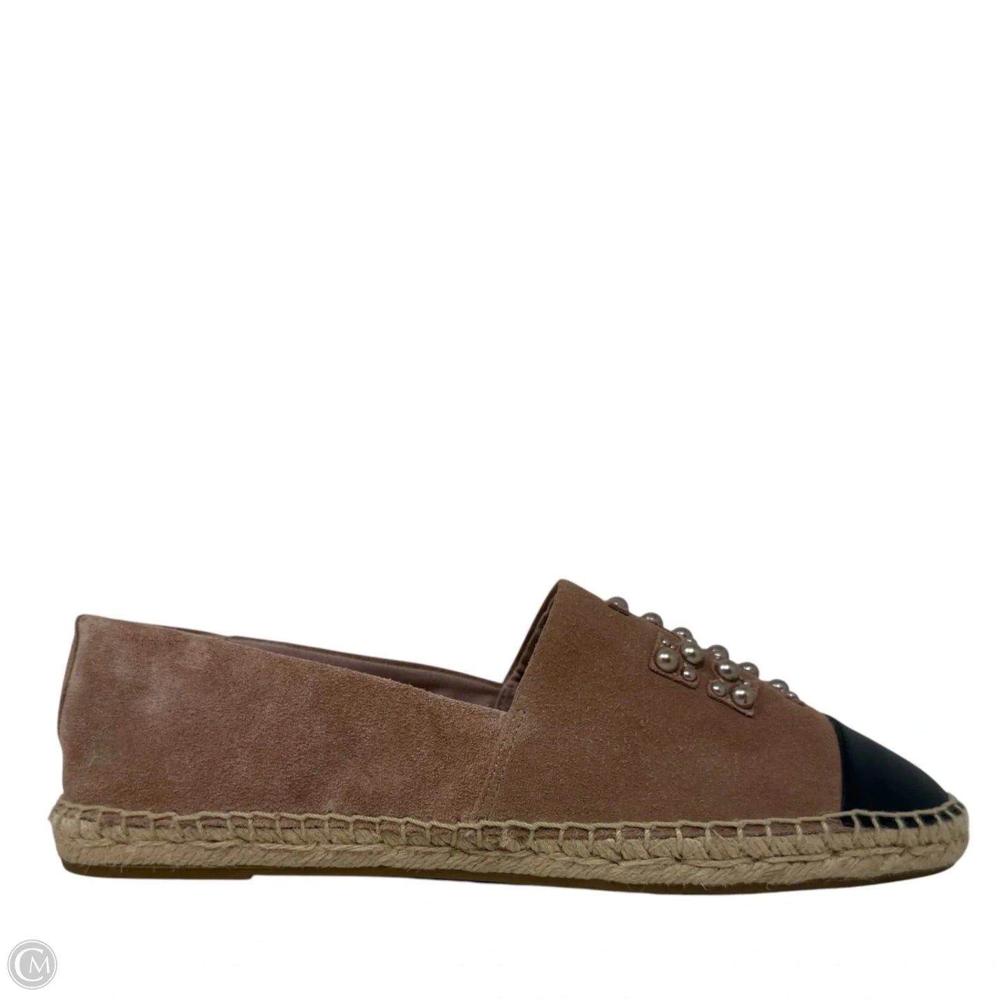 Pearl Logo Flat Espadrilles Designer By Tory Burch In Pink, Size: 11