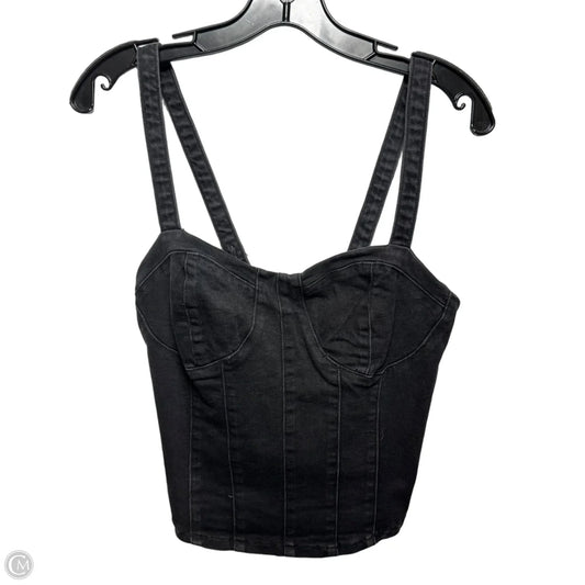 Denim Bustier Top Sleeveless By Oat In Black, Size: M