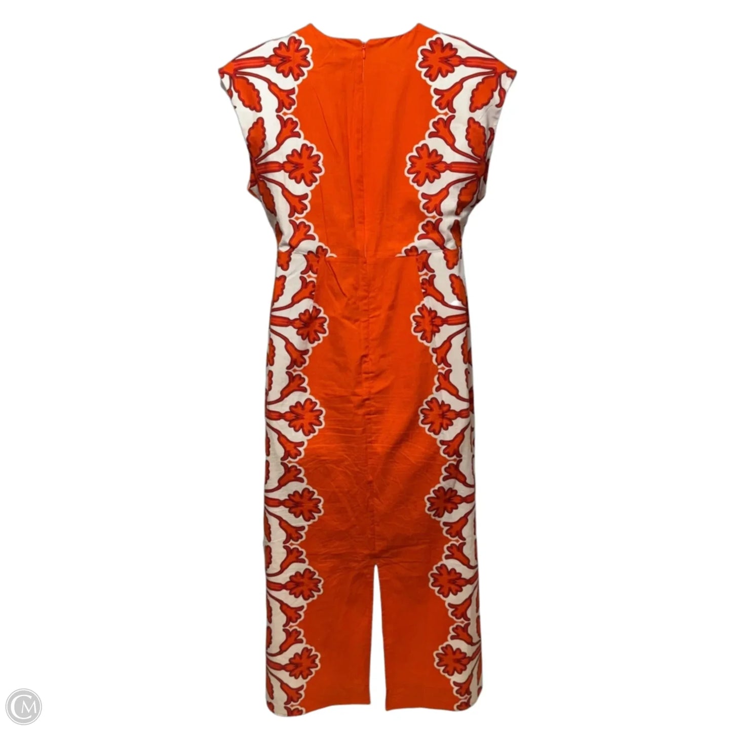 Cap Sleeve Maxi Dress By Anna Cate In Orange & White, Size: L