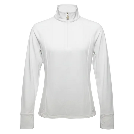 Marion Half-Zip Sunguard Top Designer By Luxletic Lilly Pulitzer In White, Size: XS