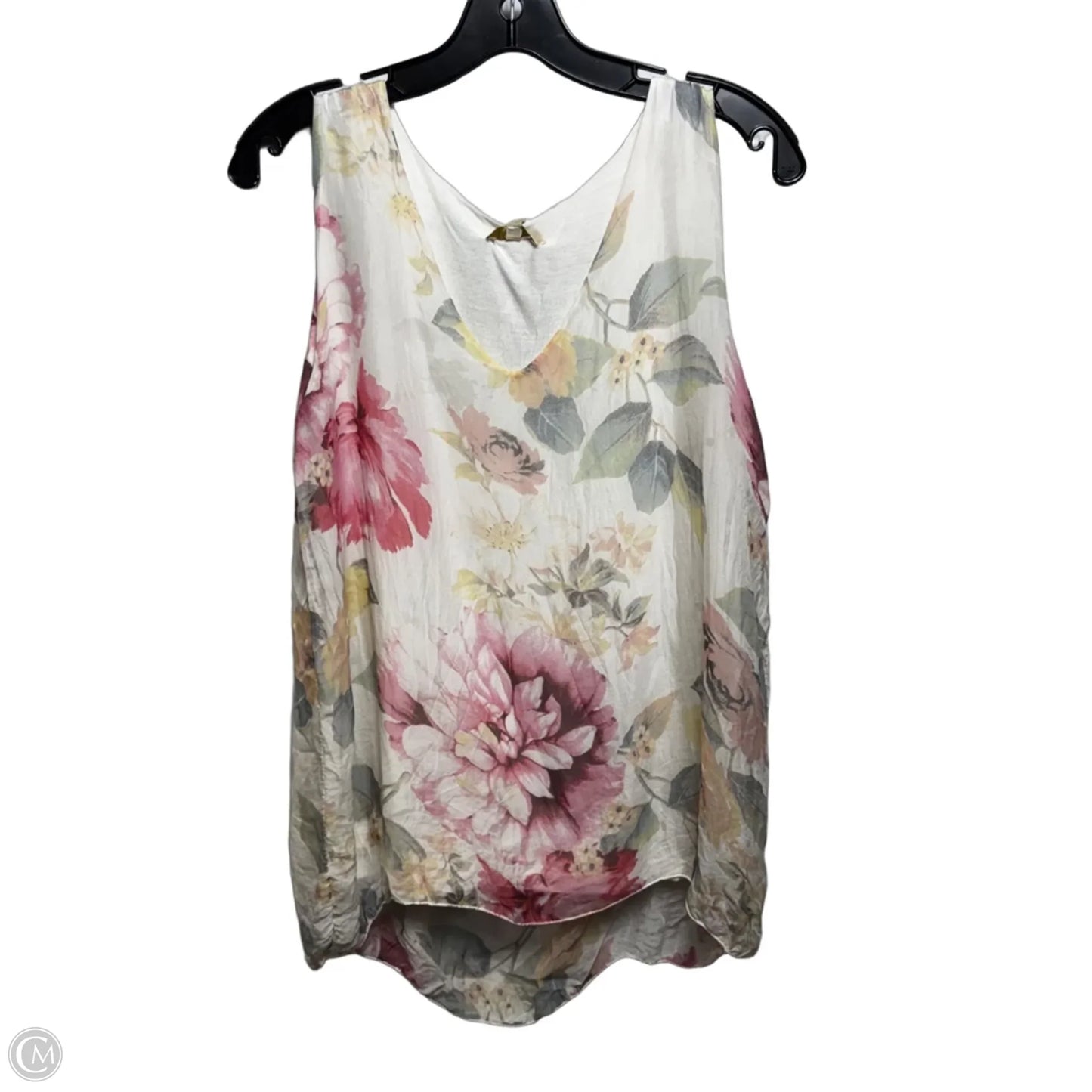 Silk Top Sleeveless By Giusy In Floral Print, Size: M