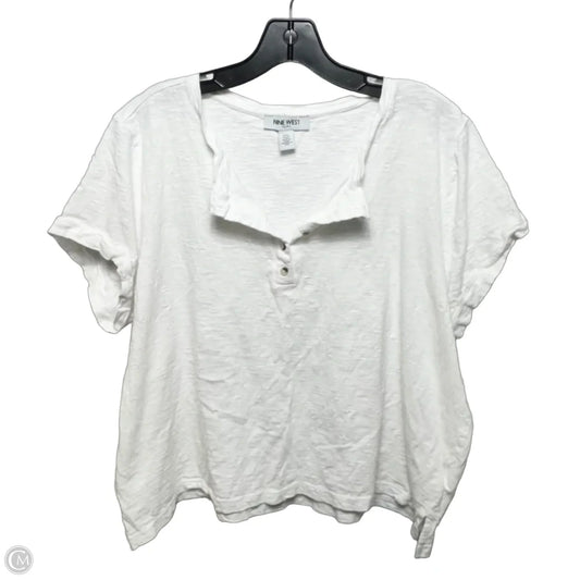 Top Short Sleeve By Nine West In White, Size: XXL