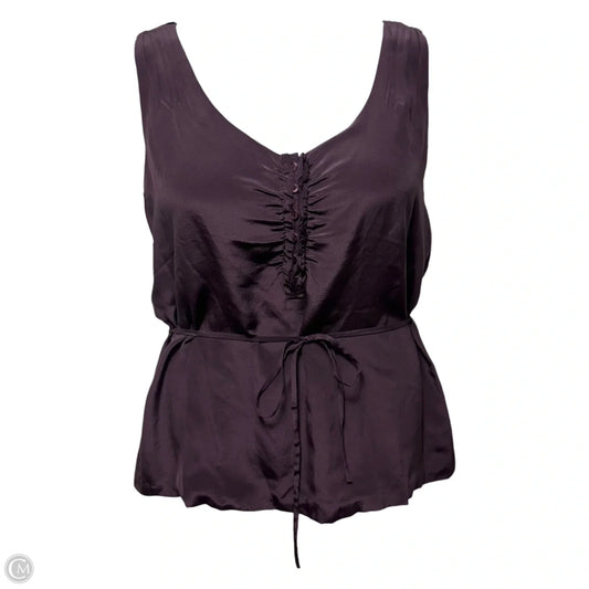 Belted Silk Top Sleeveless By J. Crew In Purple, Size: 8
