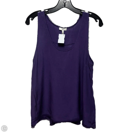 Silk Raw Hem Tank Top Sleeveless By Joie In Purple, Size: L