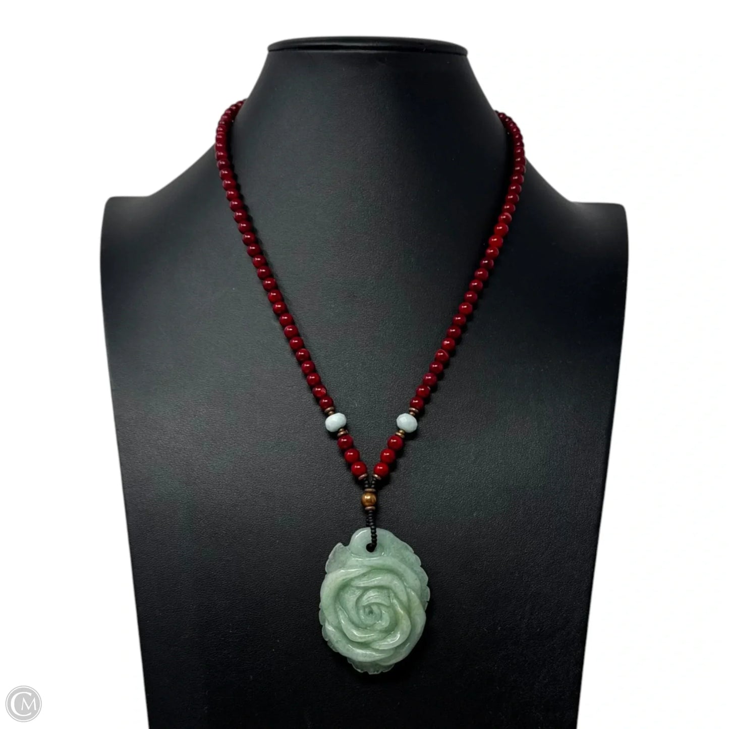 Rose Carved Jadeite Necklace Pendant