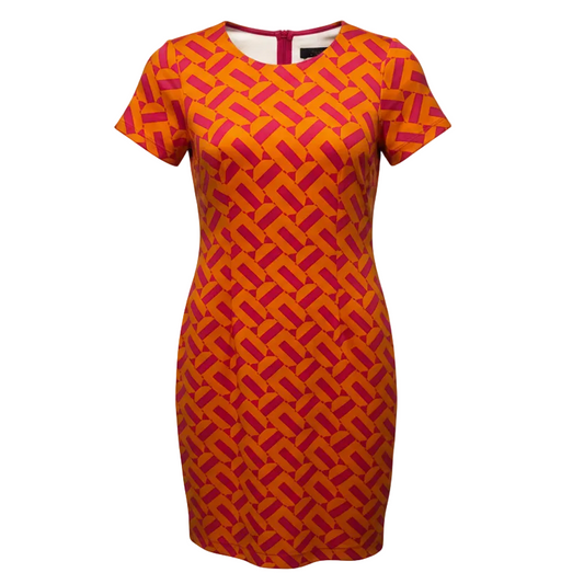 Dress Casual Short By Trina By Trina Turk In Orange & Pink, Size: S